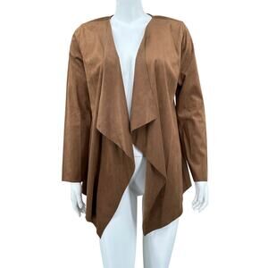 Soft Surroundings Sweater Womens XS Ultra Soft Faux Suede Waterfall Cardigan‎